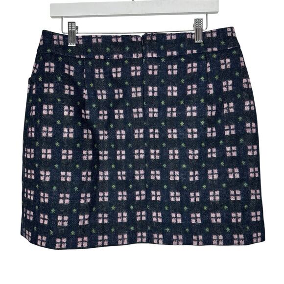 Boden Moon British Tweed Wool Skirt Size 10S Windowpane Check Plaid Mod Preppy - Picture 2 of 12